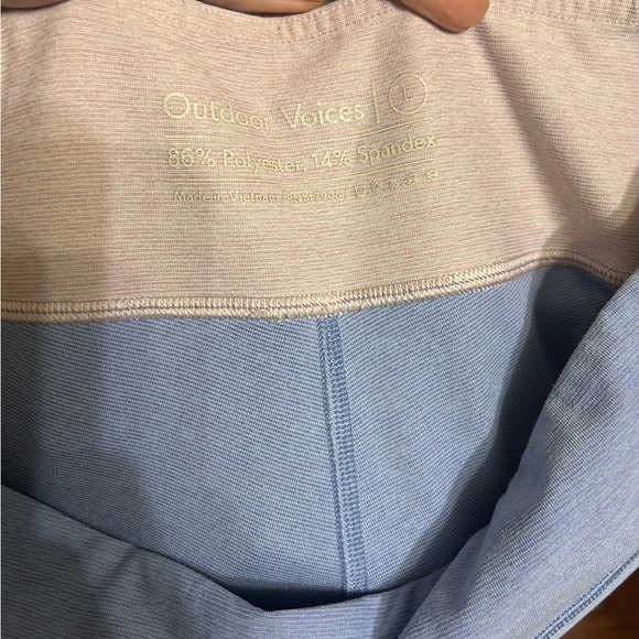 Outdoor Voices 7/8 Springs Tri-Color Block Leggings Lilac Lavender Dahlia Large - Picture 3 of 5